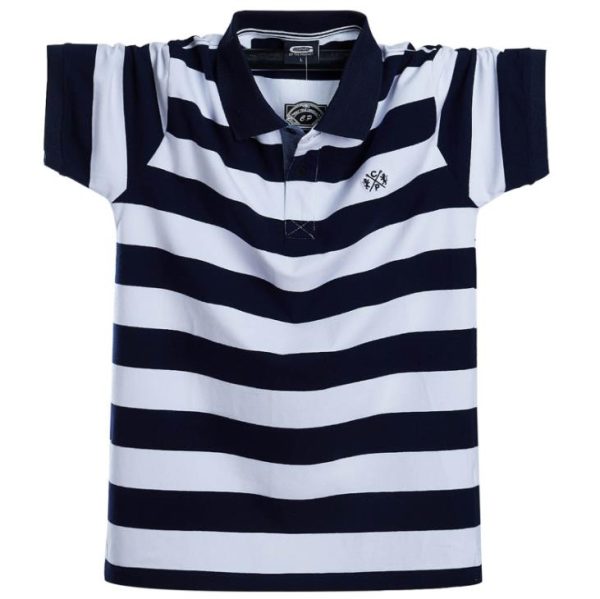 Striped half-sleeved Polo shirt (2)