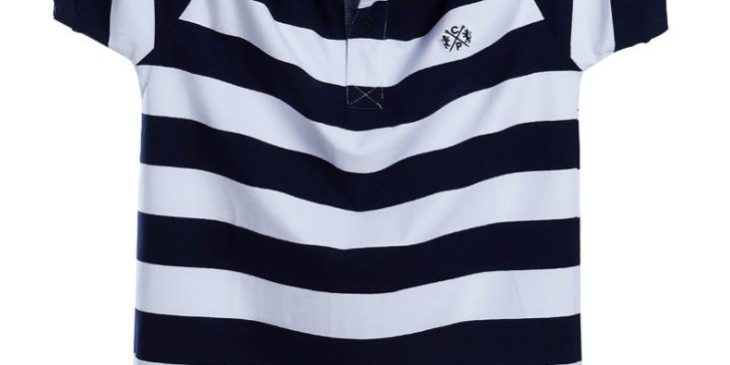 Striped half-sleeved Polo shirt (2)
