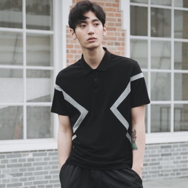 Fashion stitching Polo shirt (1)