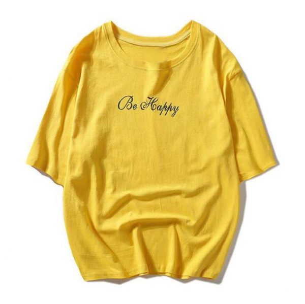 Smiley print loose t-shirt (7)