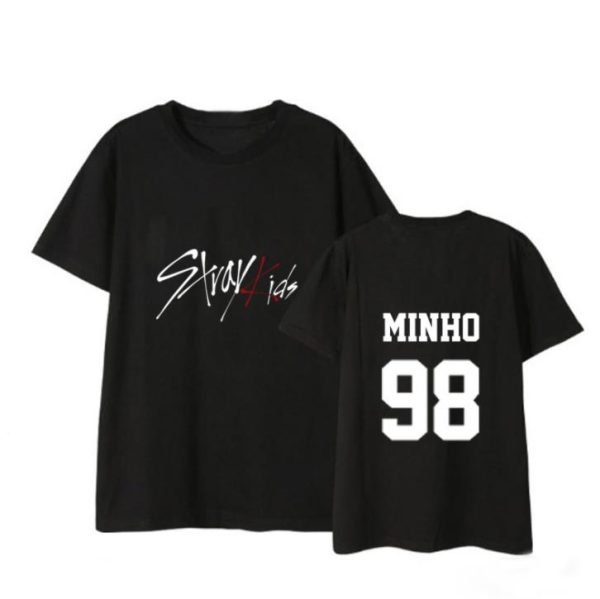 Black and white loose student short-sleeved t shirt (3)