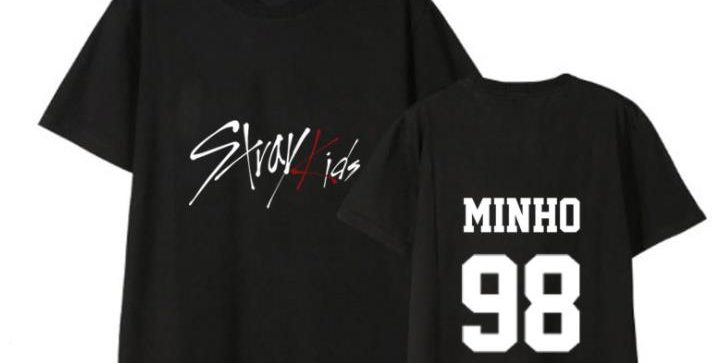 Black and white loose student short-sleeved t shirt (3)