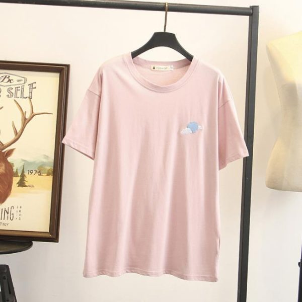 Embroidered short-sleeved t shirt (2)
