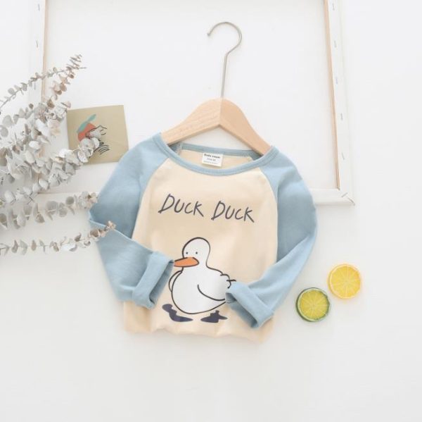 Cartoon print base hit color kids long sleeve (3)