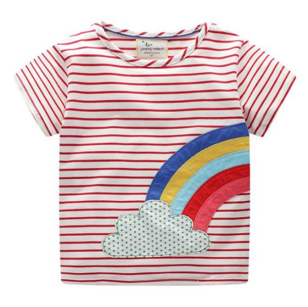 Round neck cotton striped kids t shirt (1)
